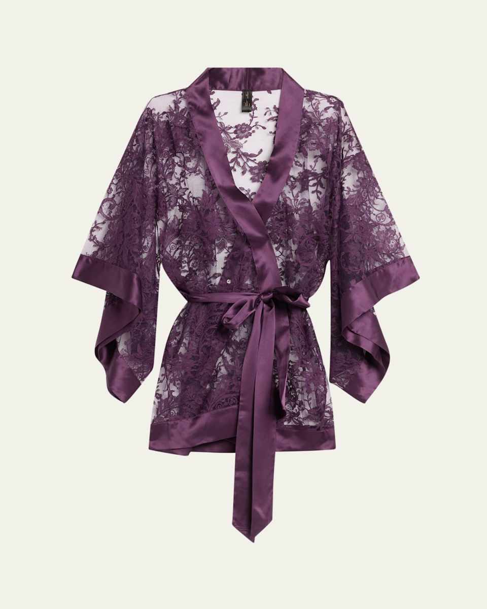 Camille Floral Lace Kimono Rob